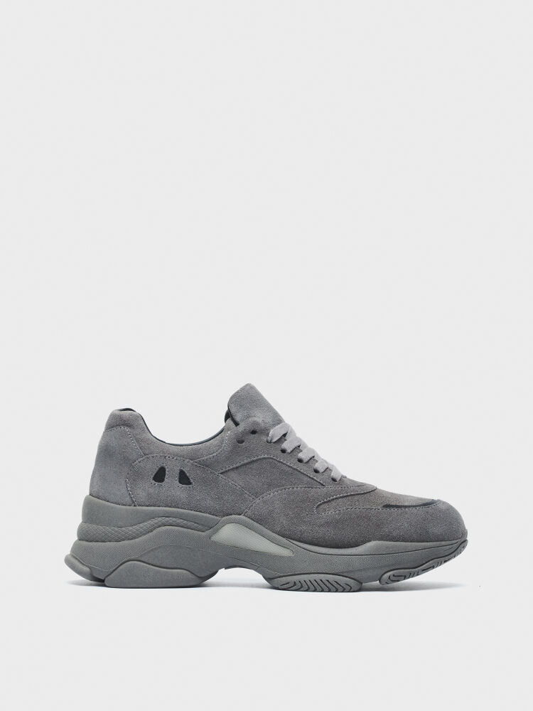 10391 KADIN AYAKKABI SNEAKER GRİ SÜET - 1