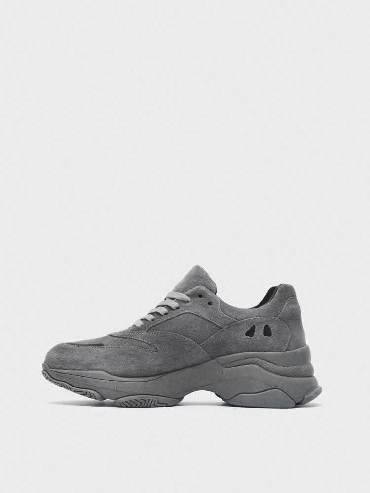 10391 KADIN AYAKKABI SNEAKER GRİ SÜET - 3