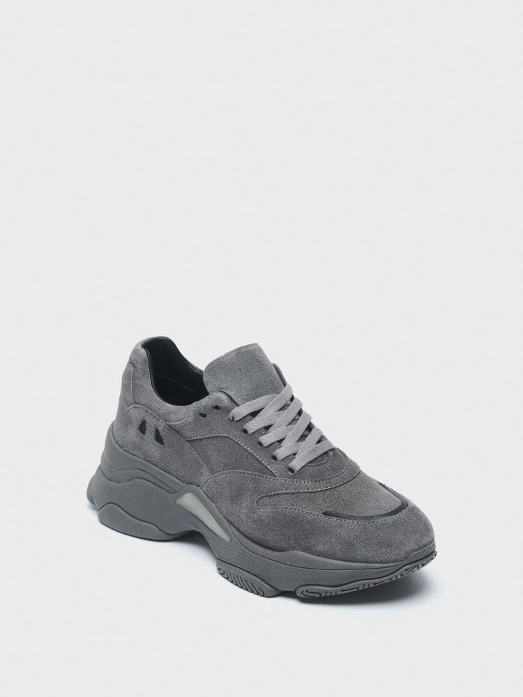 10391 KADIN AYAKKABI SNEAKER GRİ SÜET - 2