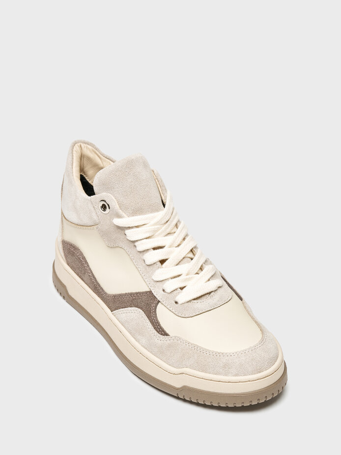 10393 KADIN AYAKKABI BEJ SÜET/BEJ DERİ - (1)