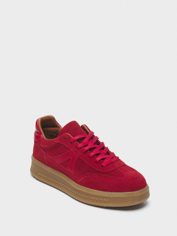 10398 KADIN AYAKKABI SNEAKER KIRMIZI SÜET - (1)