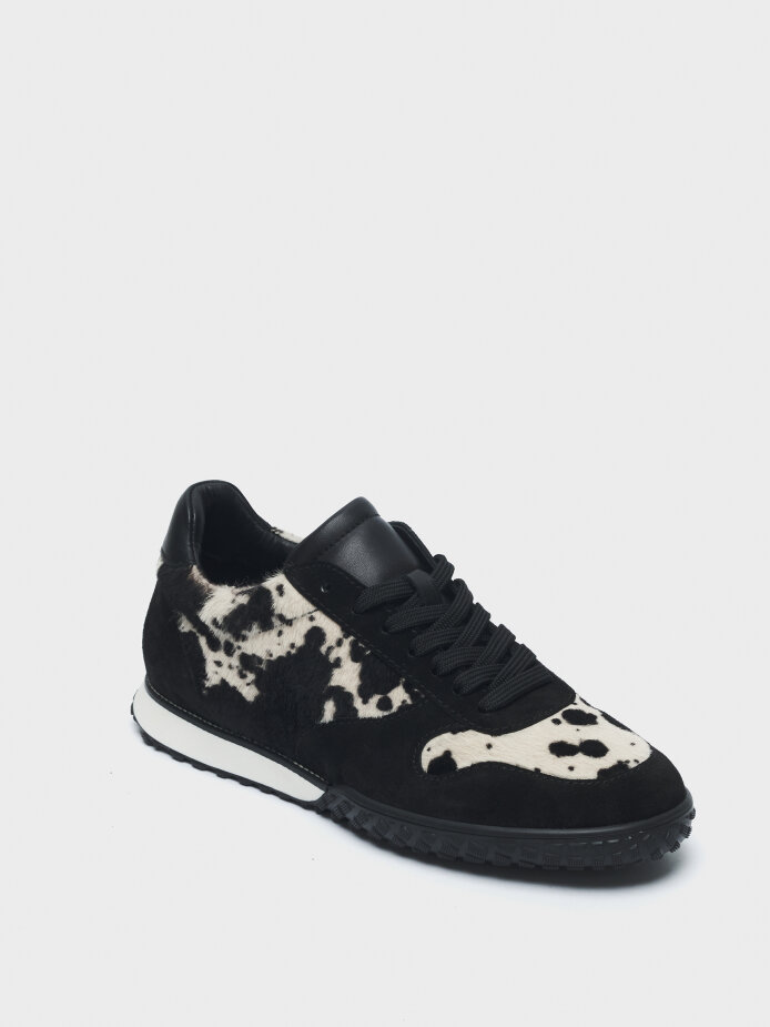 10407 KADIN AYAKKABI SNEAKER SİYAH SÜET/DALMAÇYA - (1)