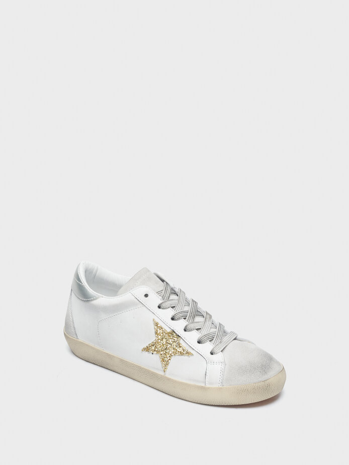 10409 KADIN AYAKKABI BUZ SÜET/BEYAZ - (1)