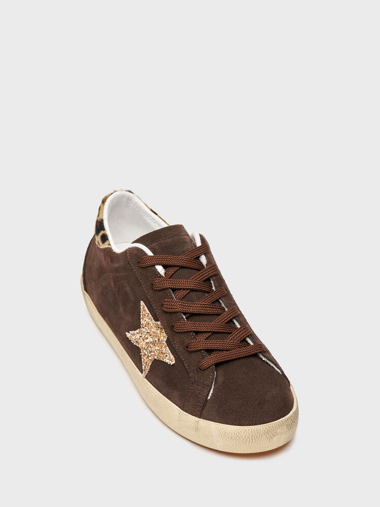 10409 KADIN SNEAKER AYAKKABI KAHVE SÜET/LEOPAR - 2