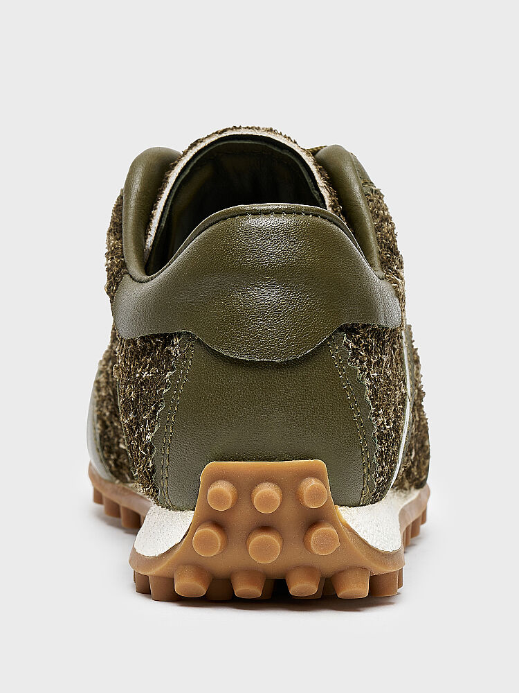 10418 KADIN SNEAKER AYAKKABI HAKİ TÜYLÜ SÜET - 4