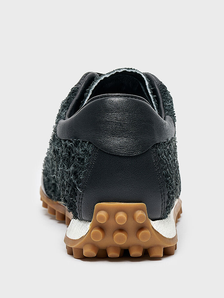 10418 KADIN SNEAKER AYAKKABI SİYAH TÜYLÜ SÜET - 4