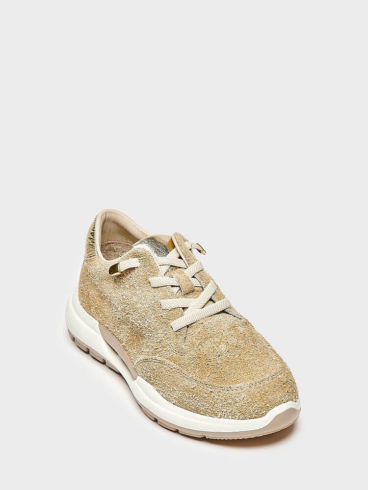 10420 KADIN SNEAKER AYAKKABI BEJ TÜYLÜ SÜET - 2