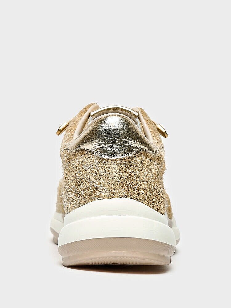 10420 KADIN SNEAKER AYAKKABI BEJ TÜYLÜ SÜET - 4