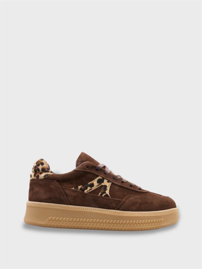10421 KADIN SNEAKER AYAKKABI KAHVE SÜET/LEOPAR - 