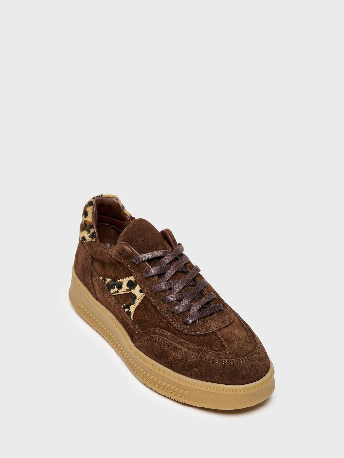 10421 KADIN SNEAKER AYAKKABI KAHVE SÜET/LEOPAR - (1)