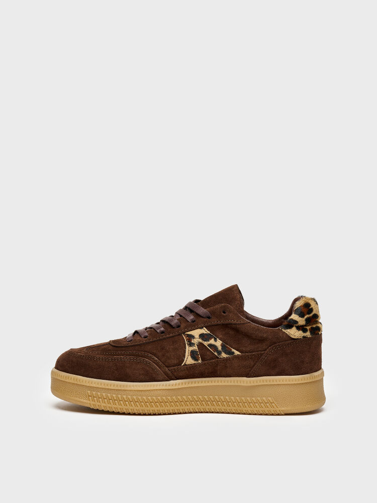 10421 KADIN SNEAKER AYAKKABI KAHVE SÜET/LEOPAR - 3
