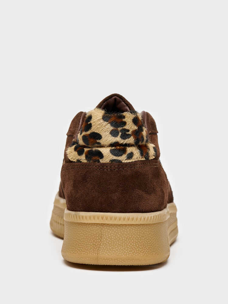 10421 KADIN SNEAKER AYAKKABI KAHVE SÜET/LEOPAR - 4