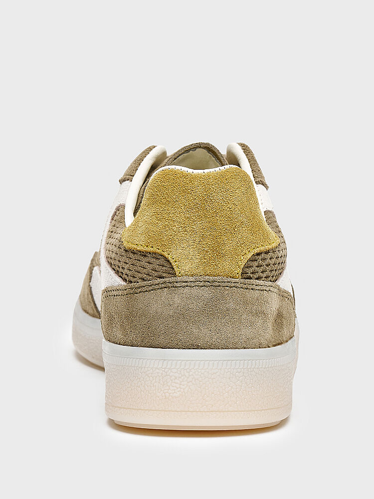 10426 KADIN SNEAKER AYAKKABI YEŞİL SÜET/BEJ SÜET - 4