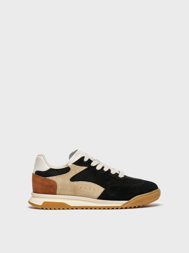 10427 KADIN SNEAKER AYAKKABI SİYAH SÜET/BEJ SÜET - 1