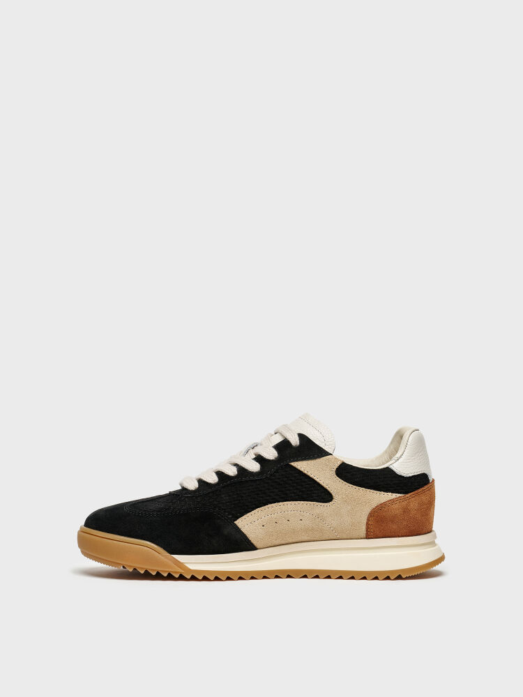 10427 KADIN SNEAKER AYAKKABI SİYAH SÜET/BEJ SÜET - 3