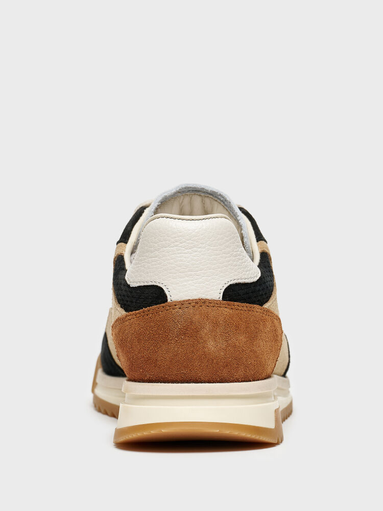 10427 KADIN SNEAKER AYAKKABI SİYAH SÜET/BEJ SÜET - 4