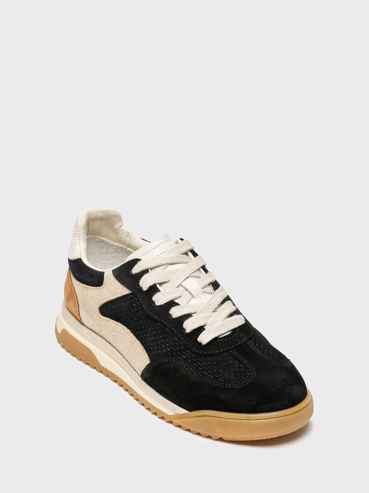 10427 KADIN SNEAKER AYAKKABI SİYAH SÜET/BEJ SÜET - 2