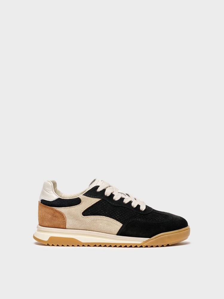 10427 KADIN SNEAKER AYAKKABI SİYAH SÜET/BEJ SÜET - 1