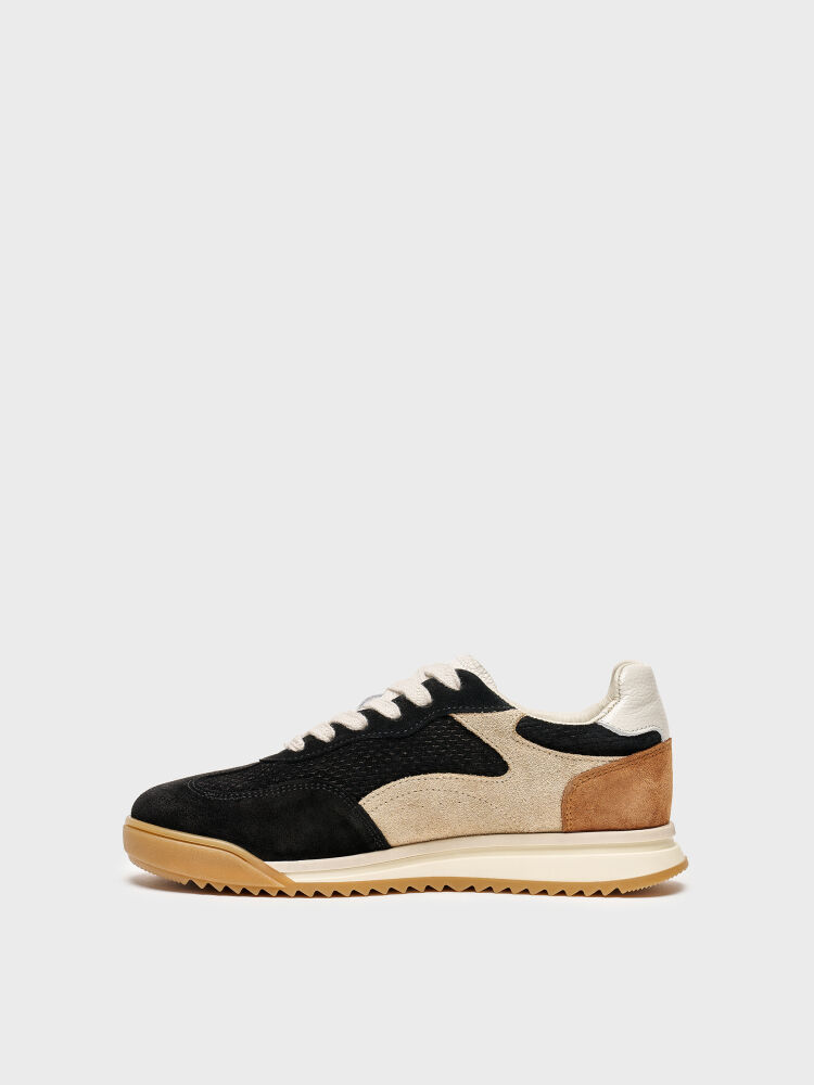 10427 KADIN SNEAKER AYAKKABI SİYAH SÜET/BEJ SÜET - 3