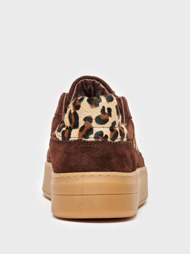 10430 KADIN SNEAKER AYAKKABI KAHVE SÜET/LEOPAR - 4