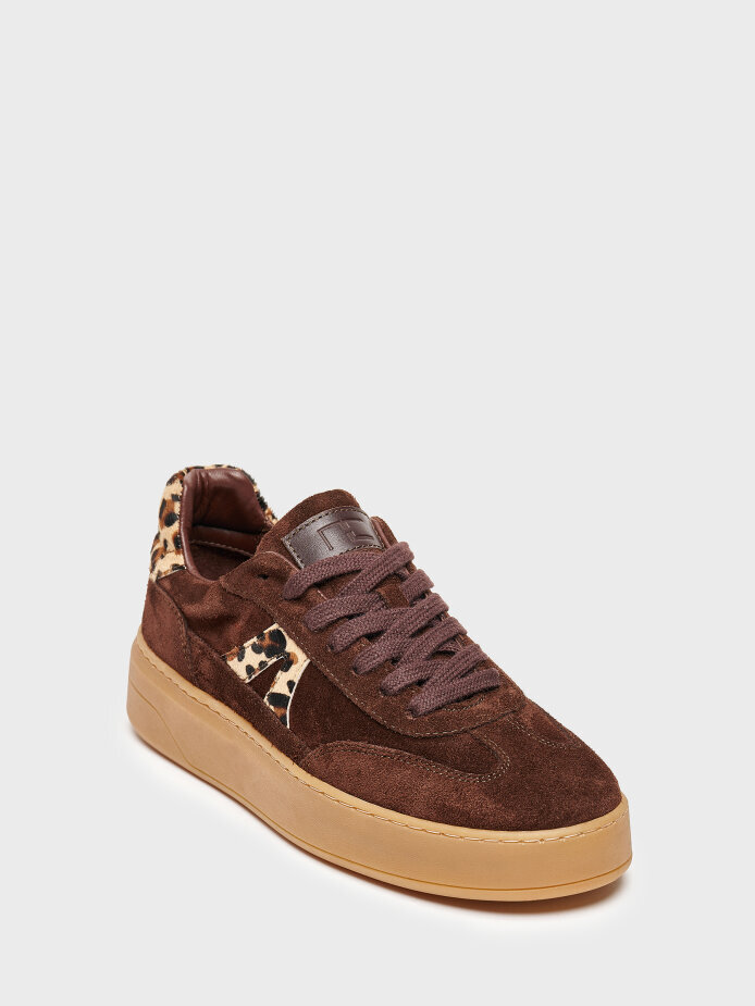 10430 KADIN SNEAKER AYAKKABI KAHVE SÜET/LEOPAR - (1)