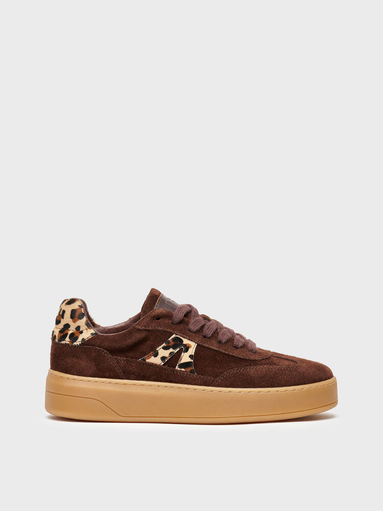 10430 KADIN SNEAKER AYAKKABI KAHVE SÜET/LEOPAR - 1