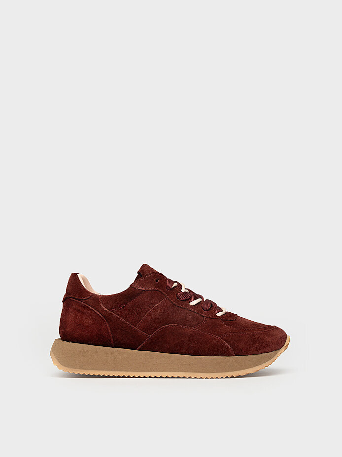 10432 KADIN SNEAKER AYAKKABI BORDO SÜET - 