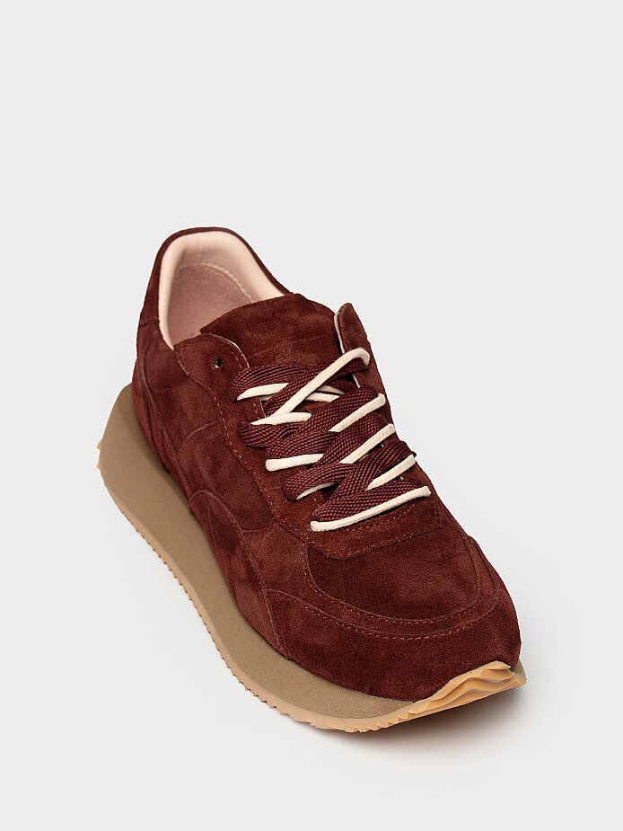 10432 KADIN SNEAKER AYAKKABI BORDO SÜET - (1)