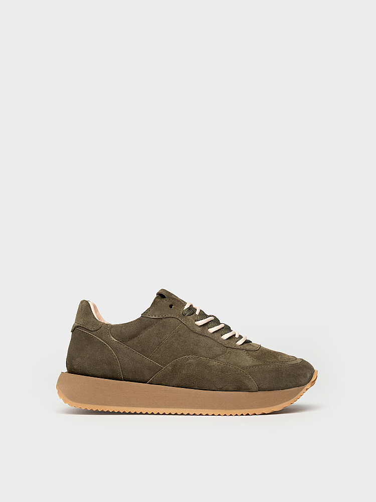10432 KADIN SNEAKER AYAKKABI HAKİ SÜET - 1