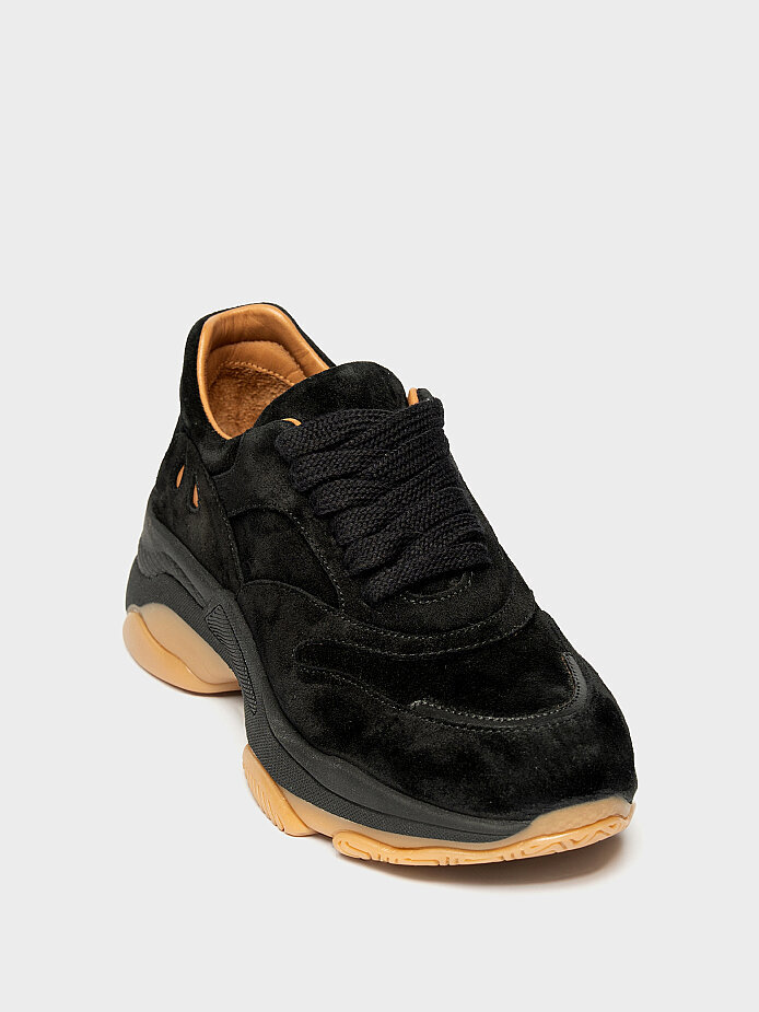 10444 KADIN SNEAKER AYAKKABI SİYAH SÜET - (1)