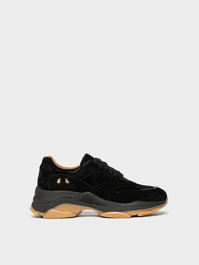 10444 KADIN SNEAKER AYAKKABI SİYAH SÜET - 