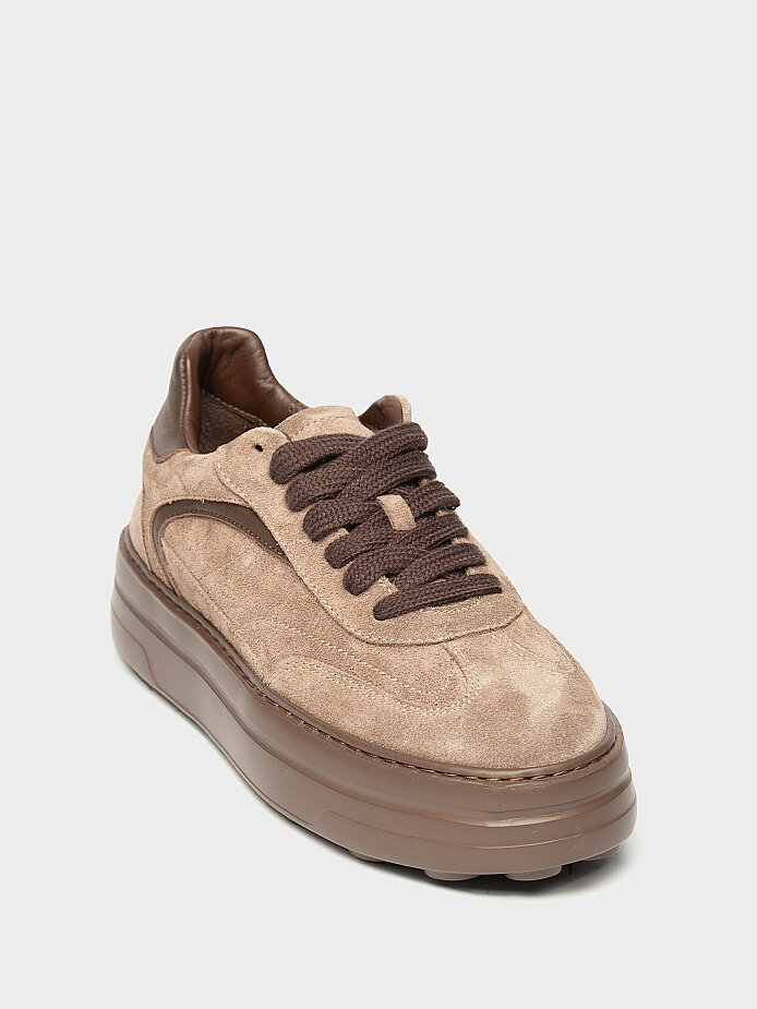 10446 KADIN SNEAKER AYAKKABI VİZON SÜET - (1)