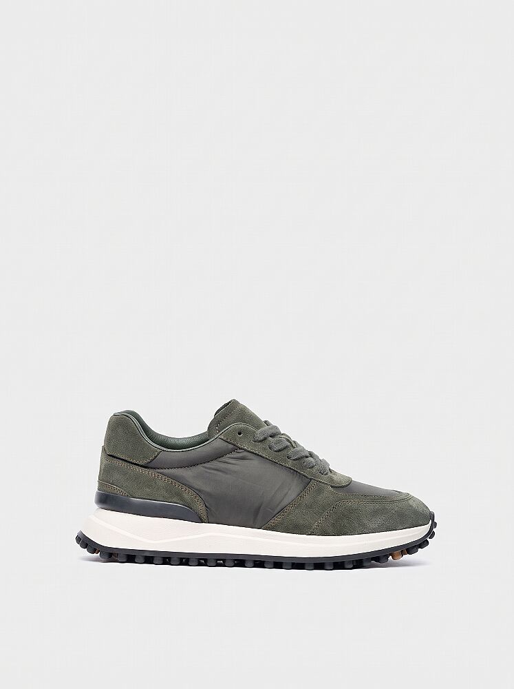 10448 KADIN SNEAKER AYAKKABI YEŞİL SÜET - 1