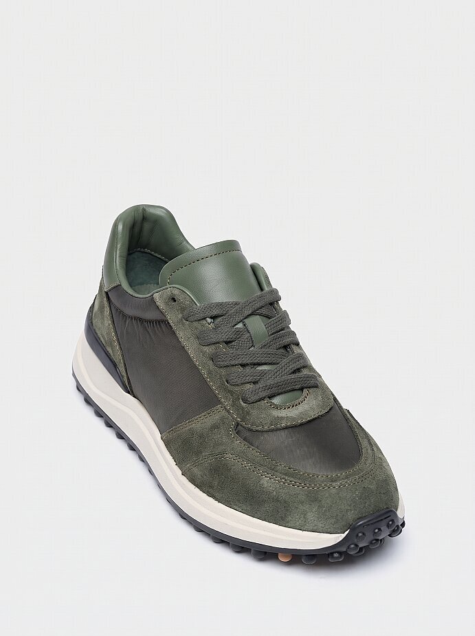 10448 KADIN SNEAKER AYAKKABI YEŞİL SÜET - (1)