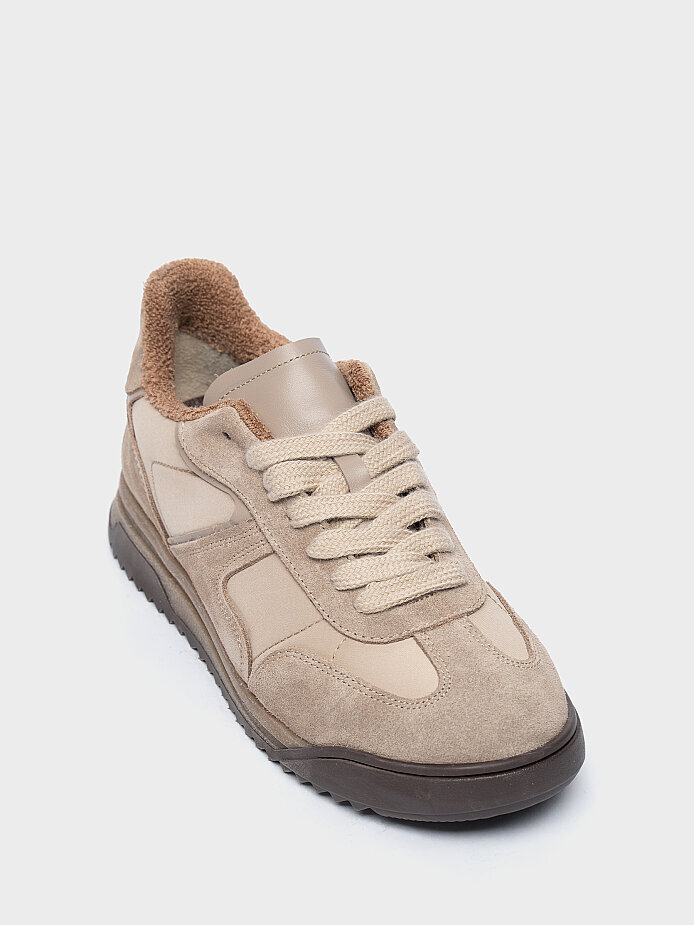 10449 KADIN SNEAKER AYAKKABI VİZON SÜET - (1)