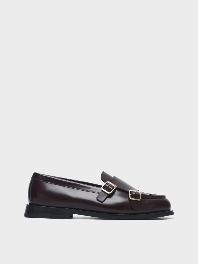 15235 KADIN AYAKKABI LOAFER BORDO 