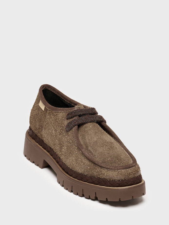 15245 KADIN LOAFER AYAKKABI KAHVE SÜET - (1)