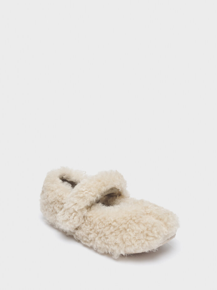 15246 KADIN BABET AYAKKABI KREM - (1)