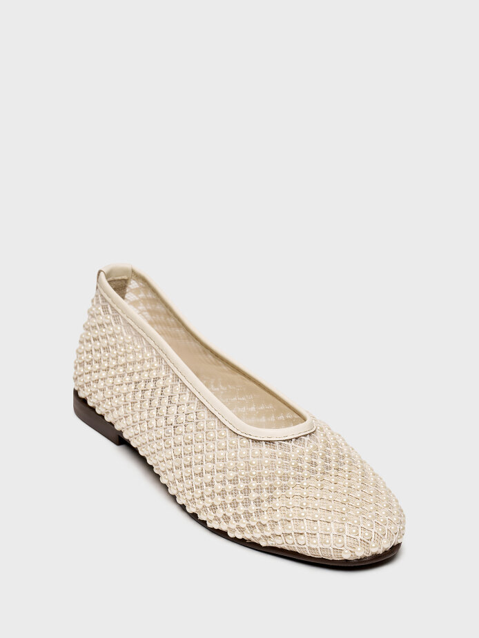 15250 KADIN BABET AYAKKABI BEJ FİLE - (1)