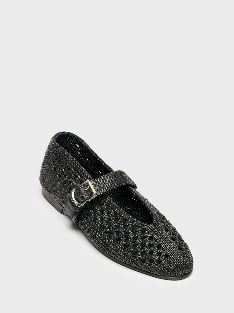 15251 KADIN BABET AYAKKABI SİYAH ÖRGÜ - 2