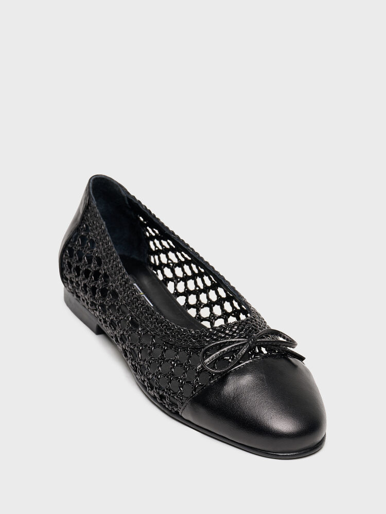 15252 KADIN BABET AYAKKABI SİYAH ÖRGÜ - 2