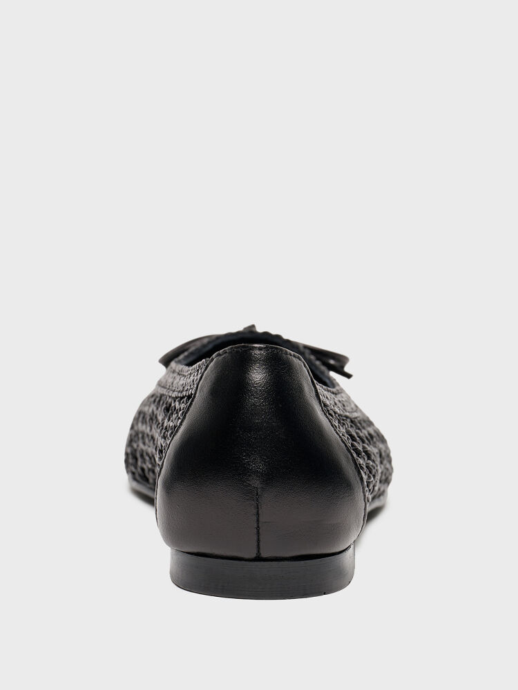 15252 KADIN BABET AYAKKABI SİYAH ÖRGÜ - 4