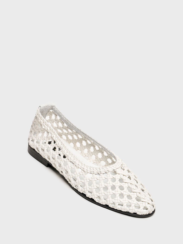 15253 KADIN BABET AYAKKABI BEYAZ ÖRGÜ - 2