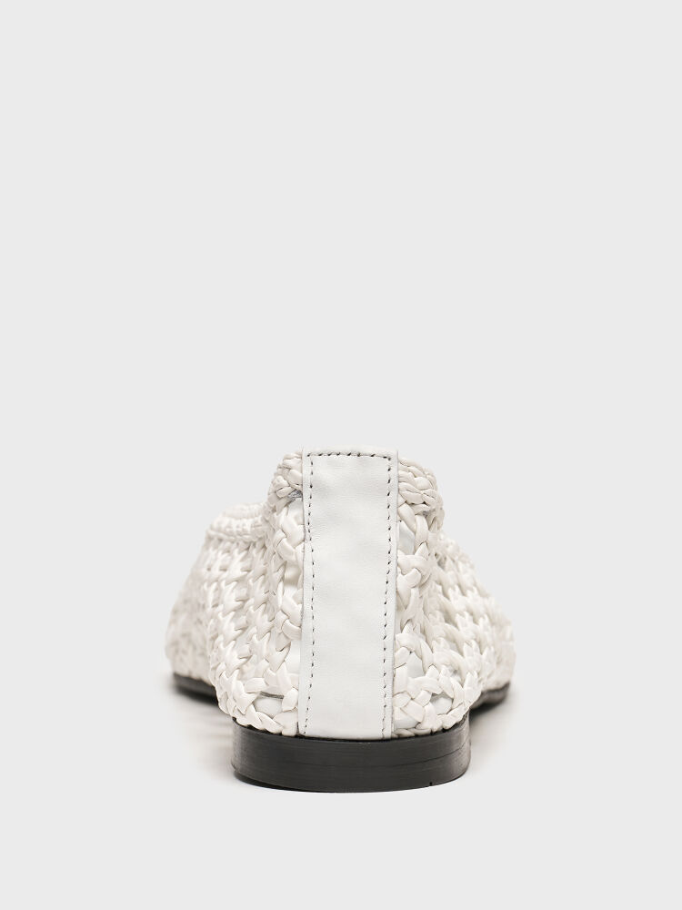 15253 KADIN BABET AYAKKABI BEYAZ ÖRGÜ - 4