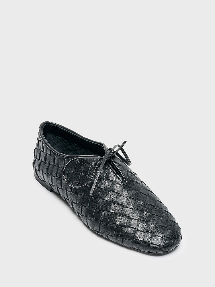 15271 KADIN LOAFER AYAKKABI SİYAH ÖRGÜ - 2