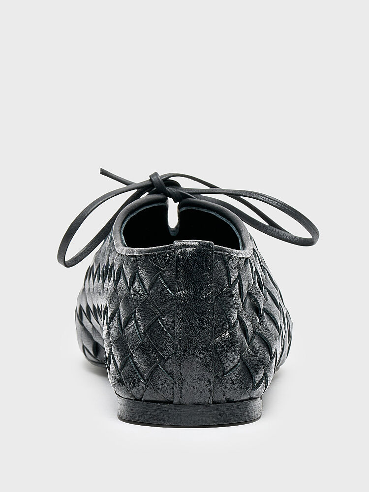 15271 KADIN LOAFER AYAKKABI SİYAH ÖRGÜ - 4