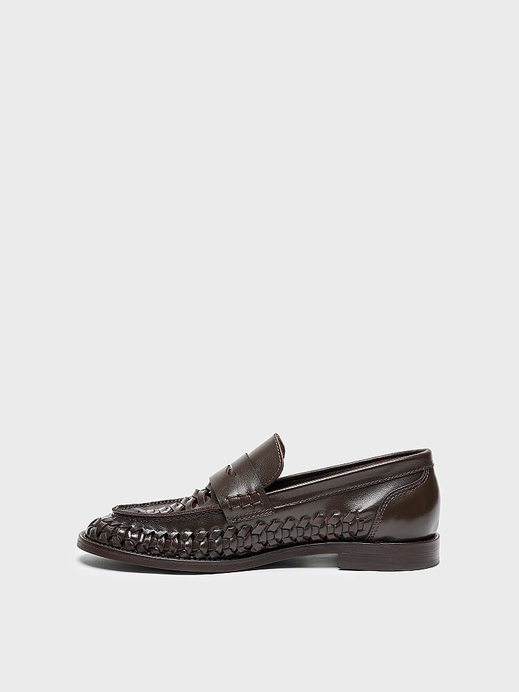 15272 KADIN LOAFER AYAKKABI KAHVE ÖRGÜ - 3