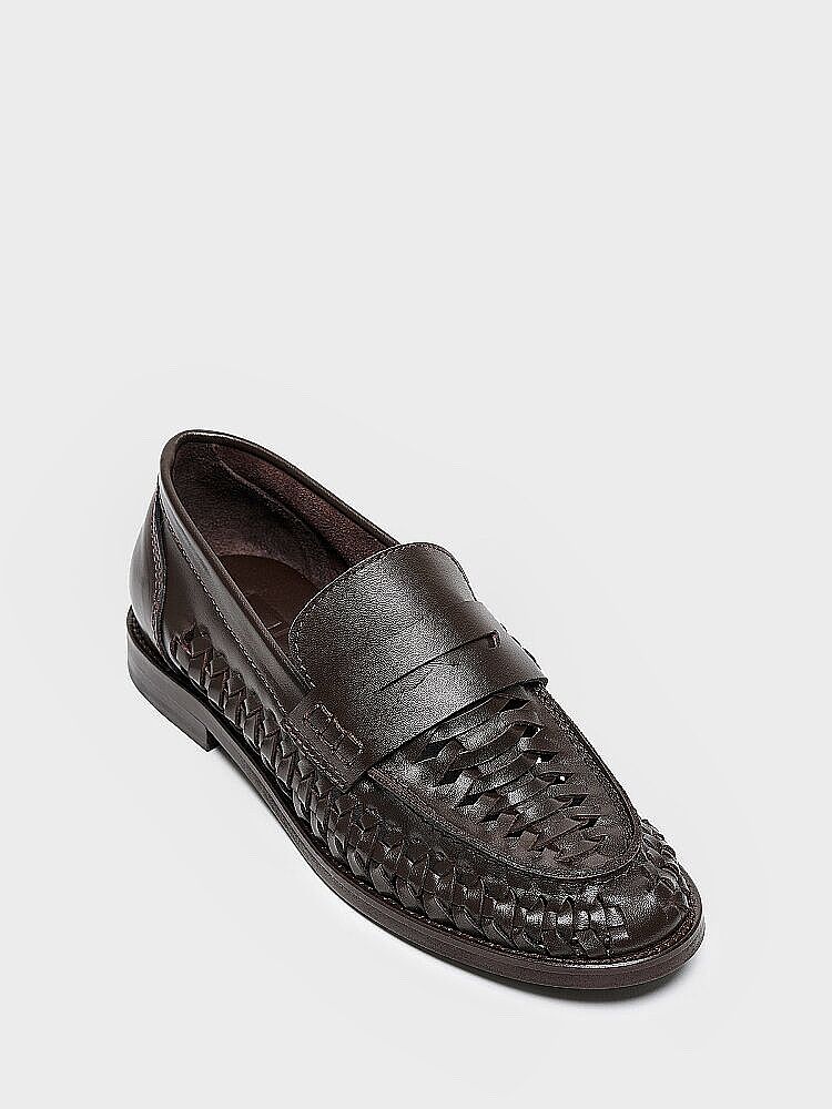 15272 KADIN LOAFER AYAKKABI KAHVE ÖRGÜ - 2