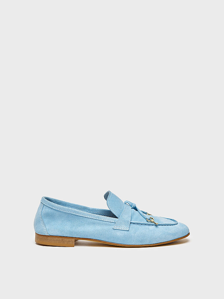 15275 KADIN LOAFER AYAKKABI MAVİ SÜET - 1