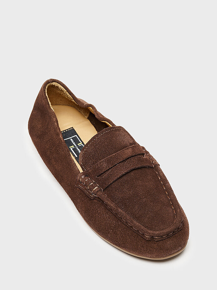 15276 KADIN LOAFER AYAKKABI KAHVE SÜET - (1)